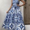 Bohemian Retro Print Dress Women