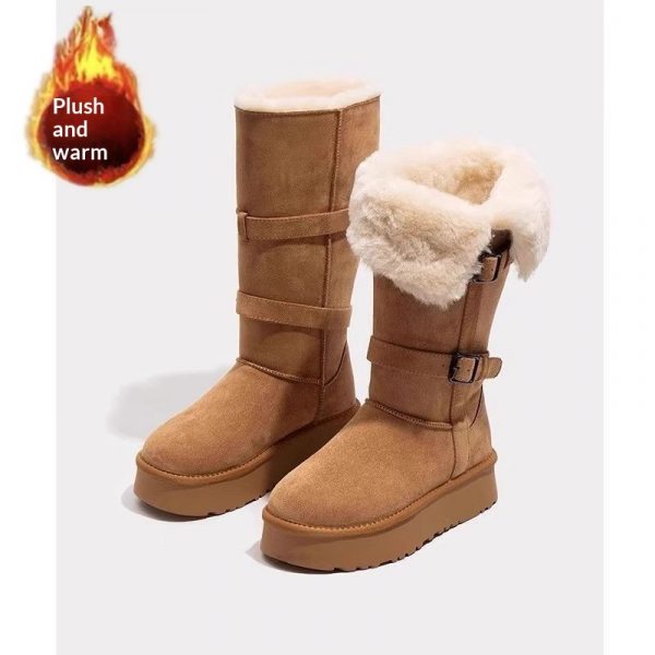 Women's Fashionable Padded Mid-Calf Cotton Boots