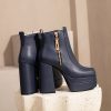 21c735b6-1874-4892-89a7-a4479c622c83.jpg Womens European And American-style Square-toe Chunky-heel Ankle Boots