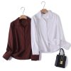 Solid Color High-grade Old Money Style Long Linen Sleeves Shirt