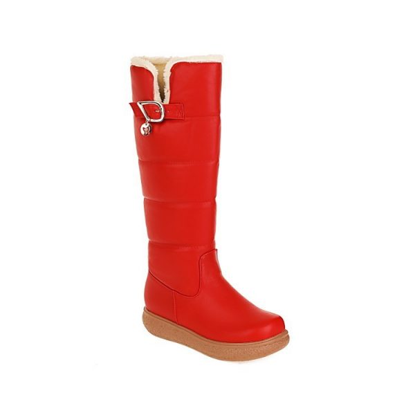 6b012f10-8eda-4d08-a704-ccea6a2fc05d.jpg Womens Fleece-Lined Solid-Color Minimalist High Boots