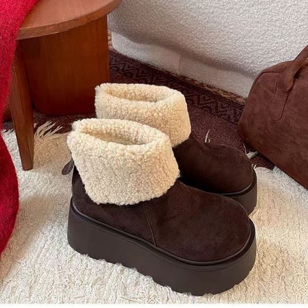 6e017b6a-fa0f-484e-8125-f2d0db442a97.jpg Womens Fleece-Lined Cotton Shoes Vintage Snow Boots