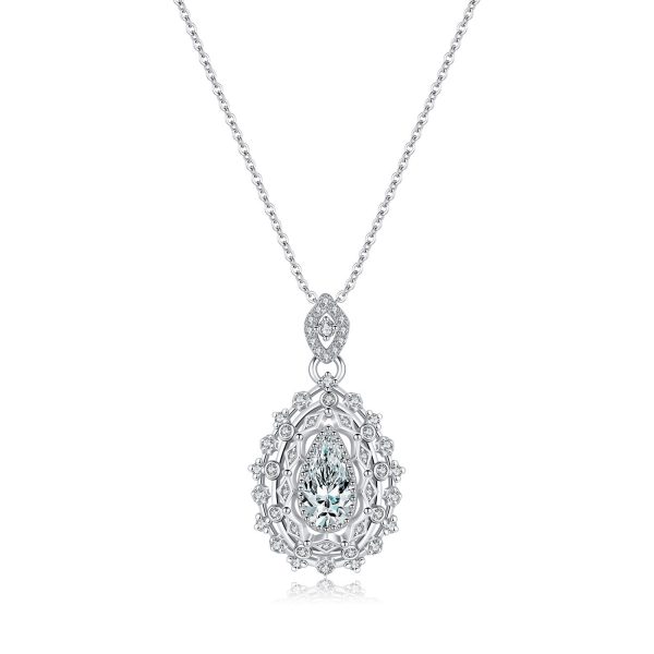 S925 Sterling Silver Old Money Style Luxury Full Diamond Drop Pendant