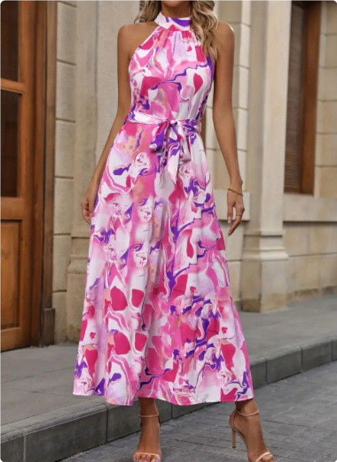 Bohemian Retro Print Dress Women