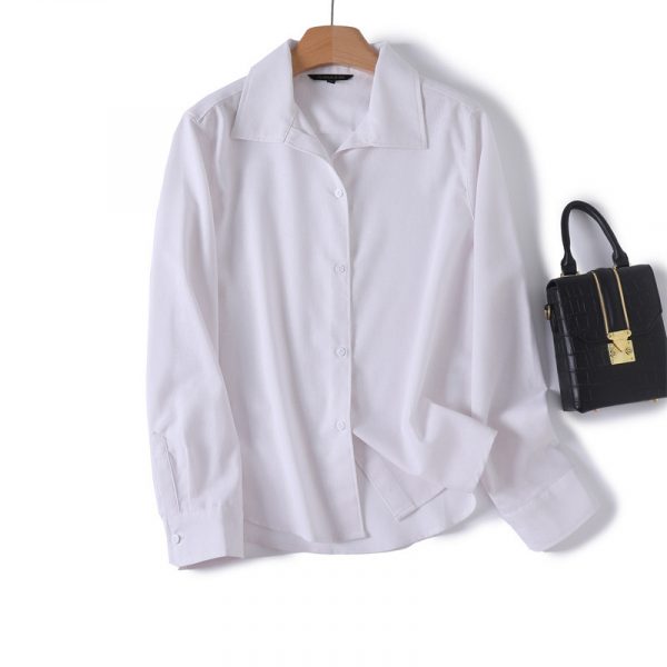 Solid Color High-grade Old Money Style Long Linen Sleeves Shirt