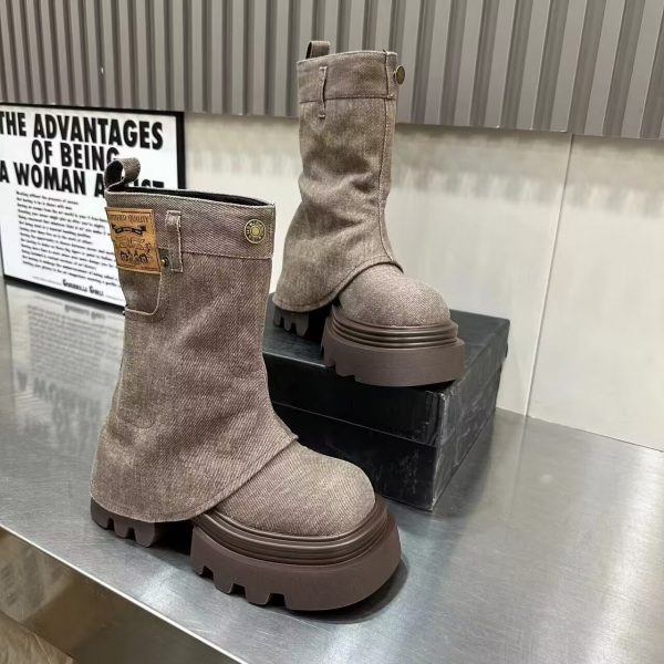 Versatile Casual Thick-soled Fashionable Cigarette Pants Boots For Women