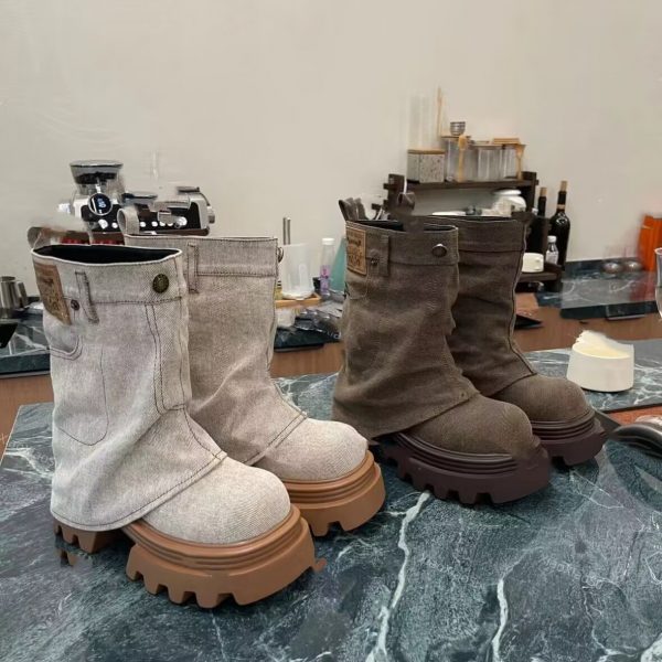 Versatile Casual Thick-soled Fashionable Cigarette Pants Boots For Women