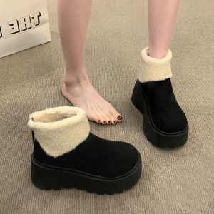 ed521e02-b423-4554-a2af-5a4f0cb8668a.jpg Womens Fleece-Lined Cotton Shoes Vintage Snow Boots