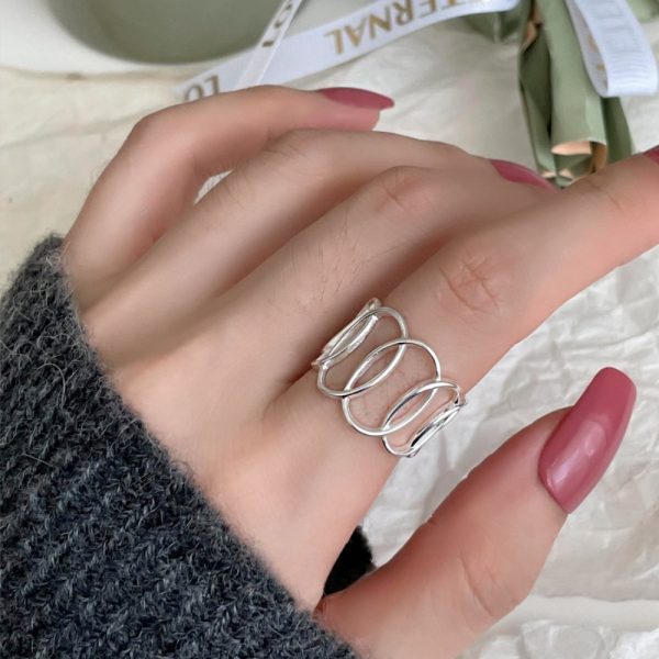 Niche Retro 925 Sterling Silver Ring Luxury High-end Texture All-match Daily Wear Finger Ring