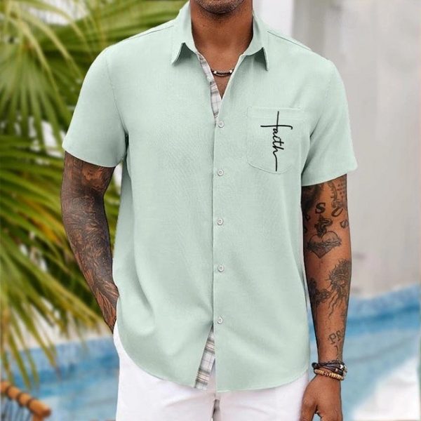 Men's Casual 3D Digital Print Short-Sleeve Shirt