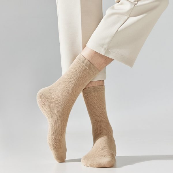 Pure Cotton Breathable Mesh Long Business Socks
