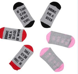English alphabet cotton socks