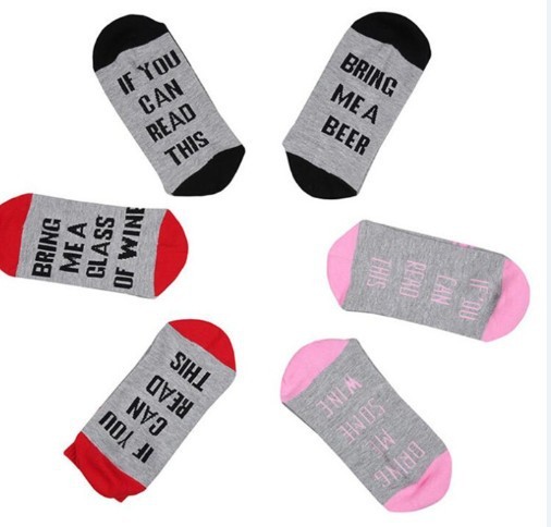 English alphabet cotton socks