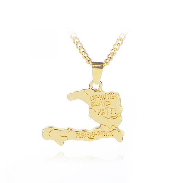 Haiti Map Necklace