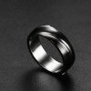 Black Titanium Steel Twill Men's Ring