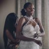Mermaid Wedding Dress With Pearl Buttons Sleeveless Big Tail