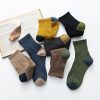Autumn And Winter Fashion Casual College Style Men'S Color-Blocking Terry Socks