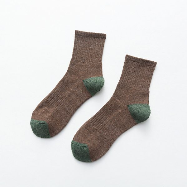 Autumn And Winter Fashion Casual College Style Men'S Color-Blocking Terry Socks