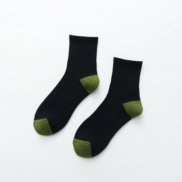Autumn And Winter Fashion Casual College Style Men'S Color-Blocking Terry Socks