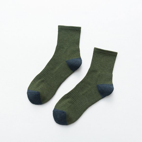 Autumn And Winter Fashion Casual College Style Men'S Color-Blocking Terry Socks