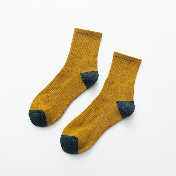 Autumn And Winter Fashion Casual College Style Men'S Color-Blocking Terry Socks
