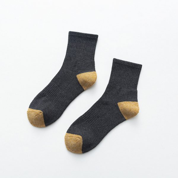 Autumn And Winter Fashion Casual College Style Men'S Color-Blocking Terry Socks