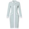 Round Waist Elegant Long-sleeved Commuter Temperament Pack Hip One-step Skirt
