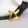 Ring Female Minimalist Tin Foil Paper Pattern Line Ring
