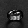 Black Titanium Steel Twill Men's Ring