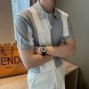 Men's Fashion Striped Contrast-Color Top