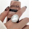 Retro High-quality 925 Silver Ring Elegant Minimalist Ins Vibe Versatile Non-fade Silver Accessory