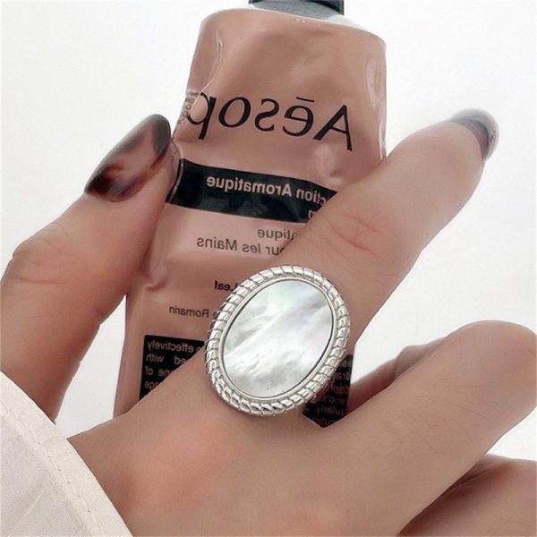 Retro High-quality 925 Silver Ring Elegant Minimalist Ins Vibe Versatile Non-fade Silver Accessory