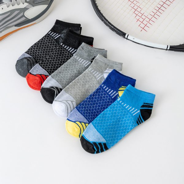 Cross-border Foreign Trade Sports Stockings Men's Socks Summer Running Breathable Outdoor Boat Socks Color Matching Short Socks Socks Wholesale Generation