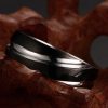 Black Titanium Steel Twill Men's Ring