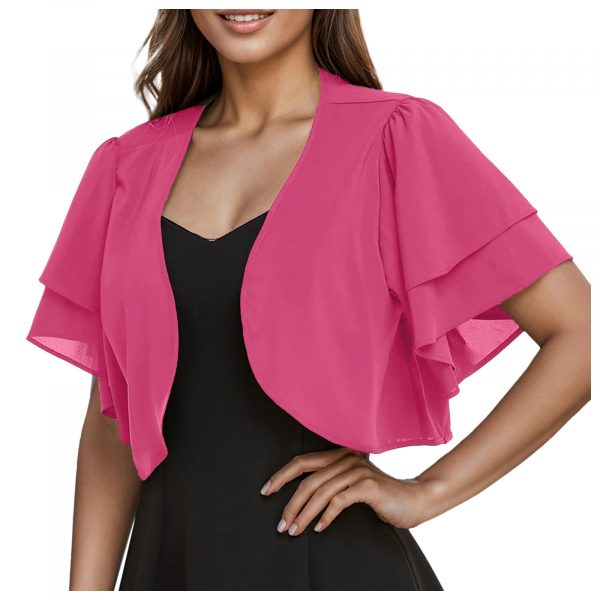 Women's Short-Sleeve Thin Chiffon Shawl