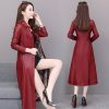 Middle-aged Women's Leather Jacket Mid-length Middle-aged And Young
