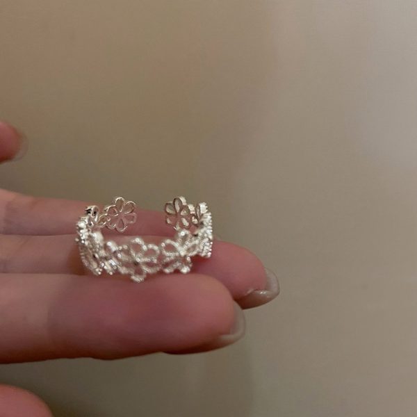 Retro High-quality 925 Silver Ring Elegant Minimalist Ins Vibe Versatile Non-fade Silver Accessory