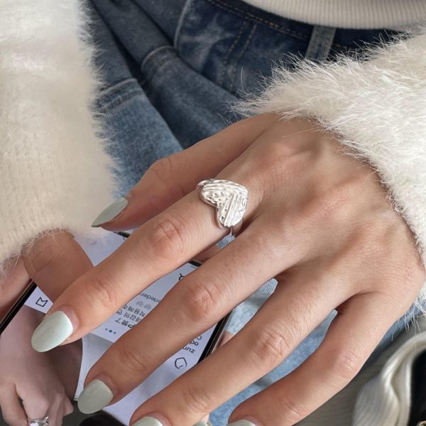 Vintage Heavy Craft 925 Silver Ring, High-end Aesthetic Fade-proof Ins Daily Silver Jewelry
