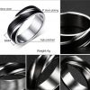Black Titanium Steel Twill Men's Ring