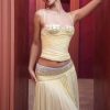 Resort Dress Shell Low-Cut Rhinestone Strap Top