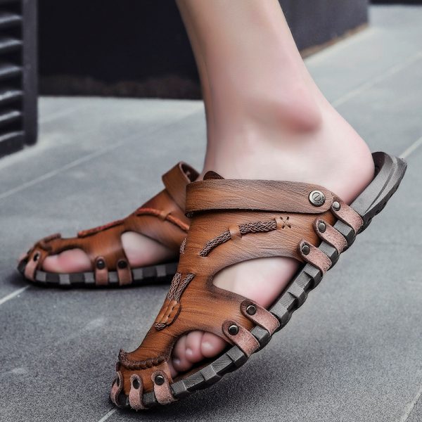 Plus Size Sandals Men's Breathable Non-slip Beach Shoes