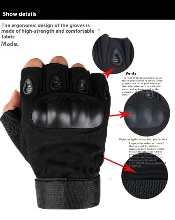 Military Fans Tactical Men's Outdoor Mountaineering Protective Wear-resistant Non-slip Fingerless Gloves