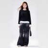 Women's Pure Cotton Ruffle-Trimmed Long-Sleeve Base Shirt