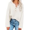 Solid Color Pullover V-Neck Knitted Sweater Womens