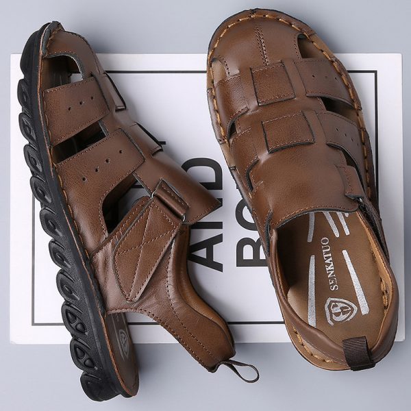 Men's Leather Sandals Soft Bottom Non-slip