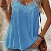 Ice Silk Wrinkle V-Neck Camisole Womens Clothing