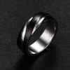 Black Titanium Steel Twill Men's Ring
