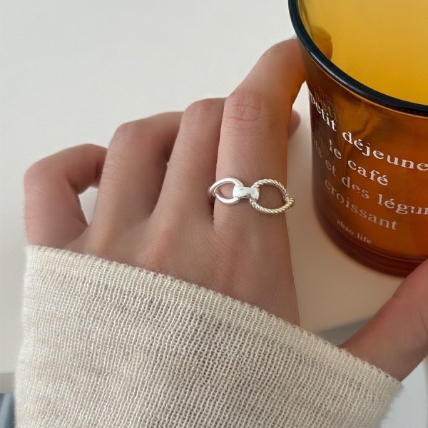 Niche Retro 925 Sterling Silver Ring Luxury High-end Texture All-match Daily Wear Finger Ring