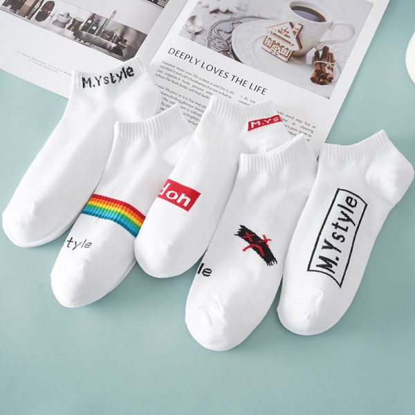 Thin Breathable Socks Low-cut Letter Pattern