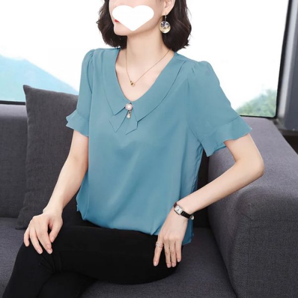 New Stylish Chiffon Top Womens Summer Clothing
